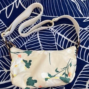 Floral canvas shoulder bag